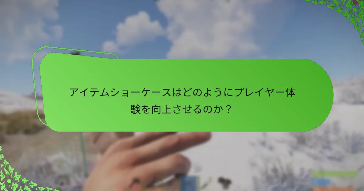 アイテムショーケースはどのようにプレイヤー体験を向上させるのか？