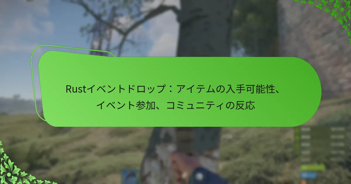 Rustイベントドロップ：アイテムの入手可能性、イベント参加、コミュニティの反応