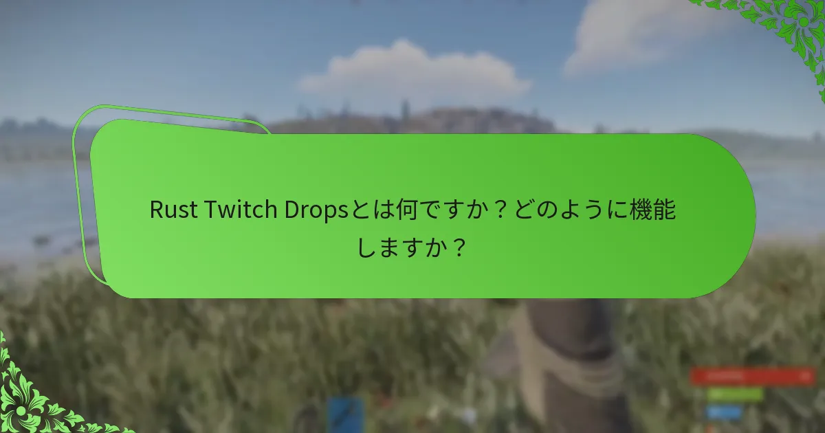Rust Twitch Dropsに関連するプロモーションコンテンツはどこで見つけられますか？