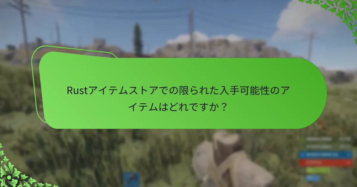 Rustアイテムストアでの季節ローテーションはどのくらいの頻度で行われますか？