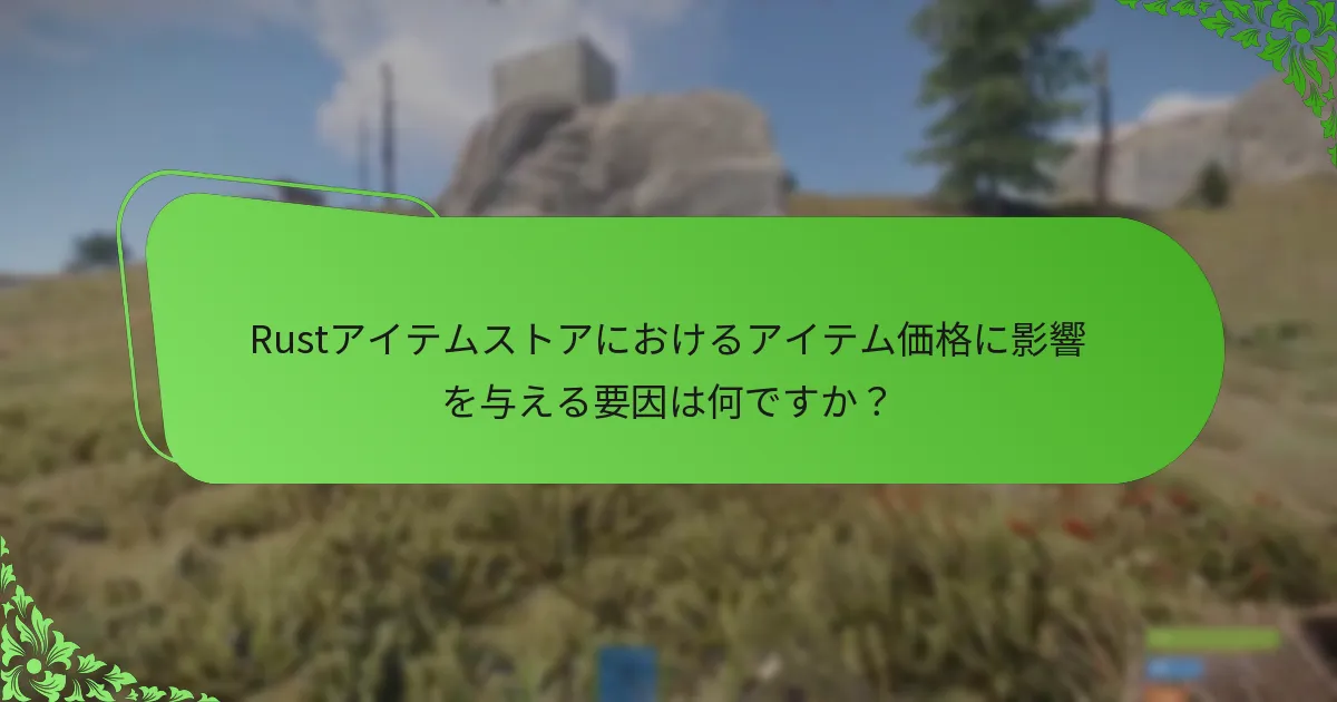Rustアイテムストアにおけるアイテム価格に影響を与える要因は何ですか？