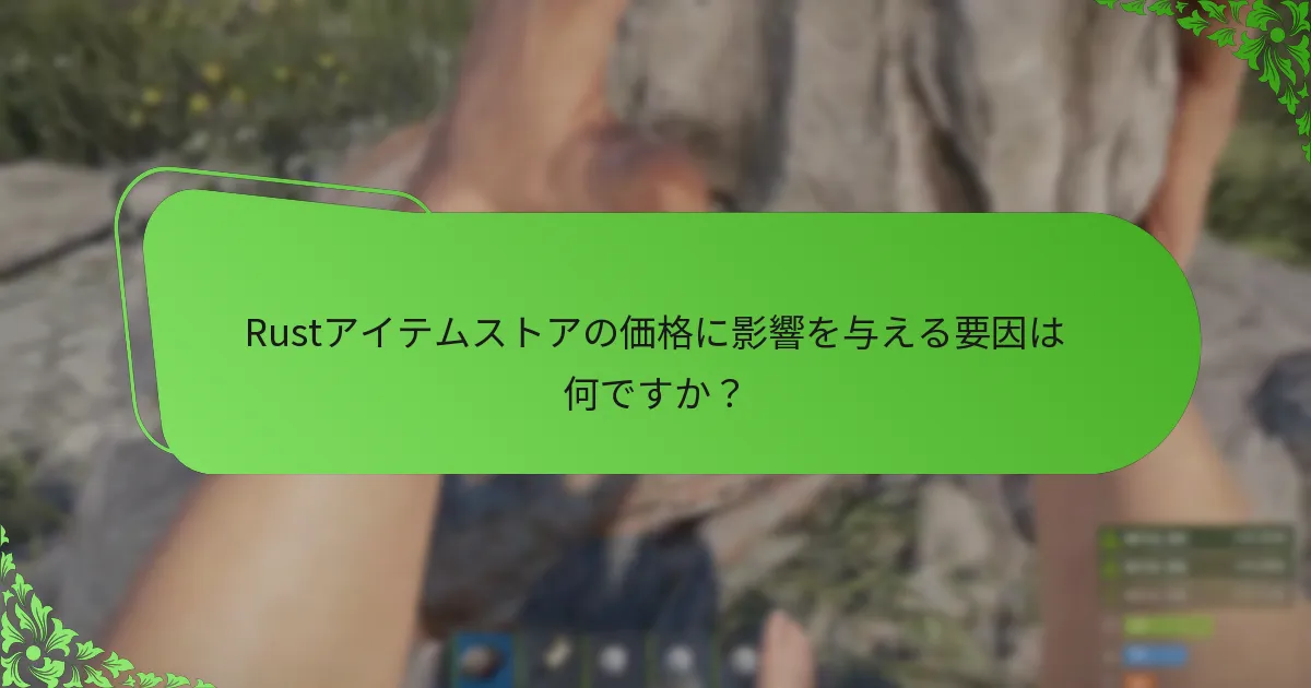 Rustアイテムストアの価格に影響を与える要因は何ですか？