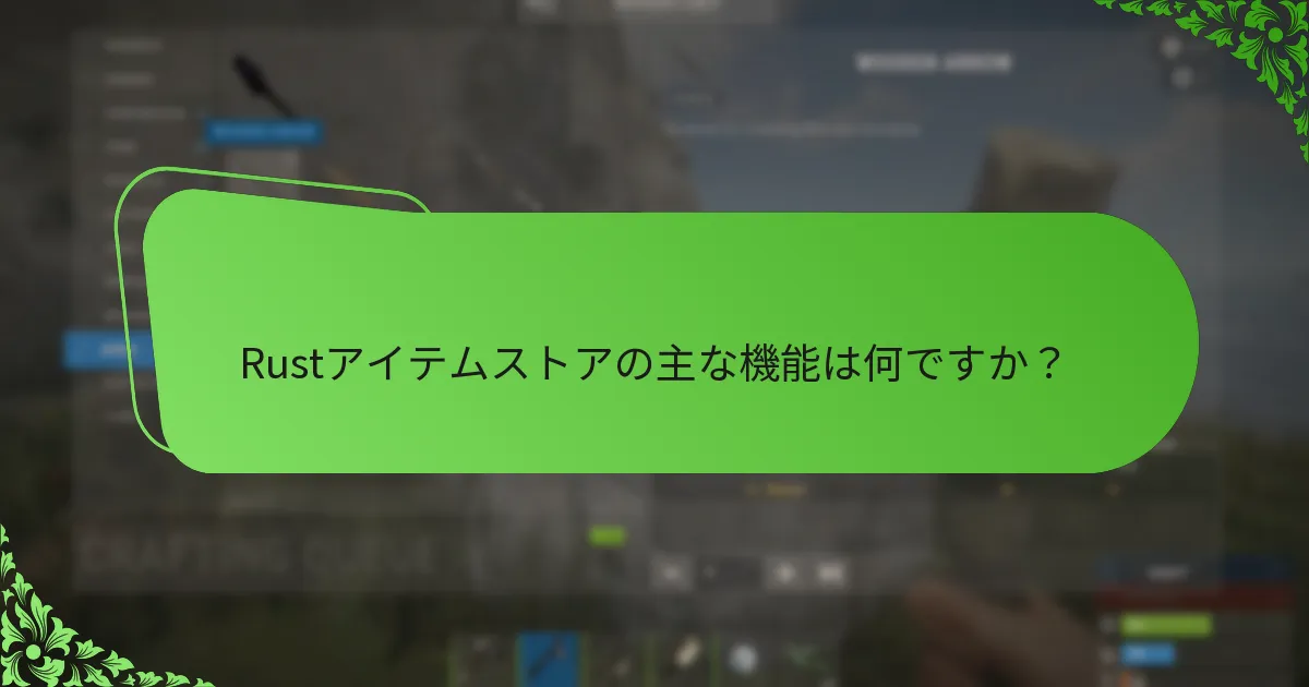 Rustアイテムストアのアイテムの価格構造はどのようになっていますか？
