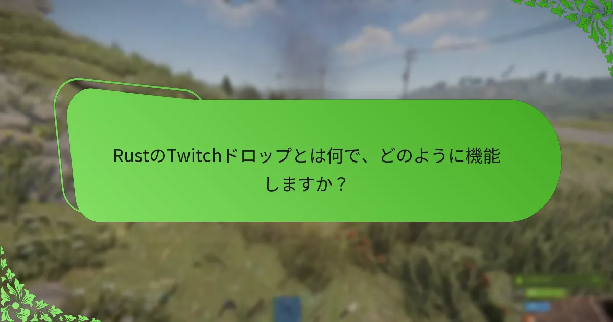 RustのTwitchドロップは他のゲームとどのように比較されますか？